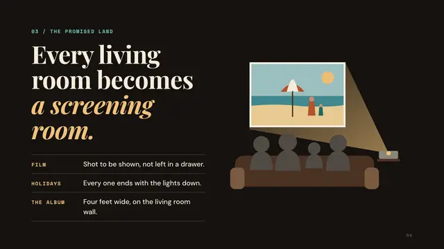 Sterling Cooper deck, slide 4: Every living room becomes a screening room.