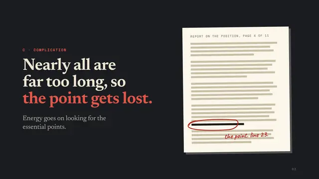Winston Churchill deck, slide 3: Nearly all are far too long, so the point gets lost.