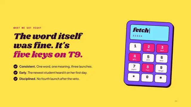 Mean Girls deck, slide 8: The word itself was fine. It's five keys on T9.