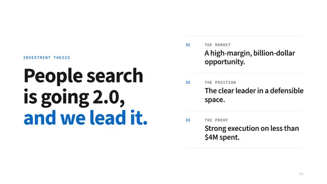 LinkedIn deck, slide 2: People search is going 2.0, and we lead it.