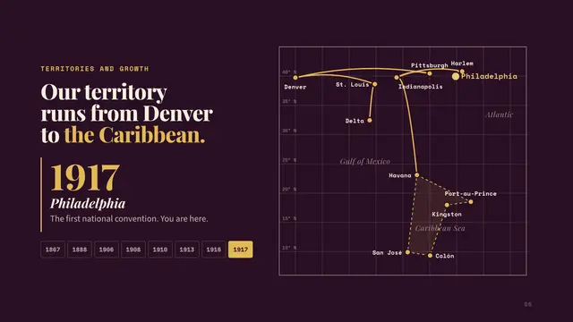 Madam C. J. Walker deck, slide 6: Our territory runs from Denver to the Caribbean.