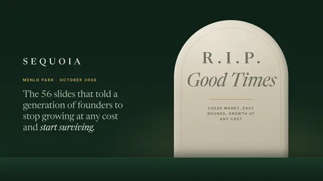 Sequoia deck, slide 1: R.I.P. Good Times